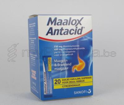 MAALOX ANTACID 4,3 ML 20 ZAKJES (geneesmiddel)